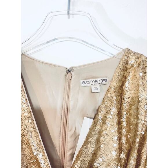 Eva Mendes Lisa Mini Dress in Gold Sequins Size XS - Picture 4 of 5